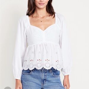 Old Navy White Eyelet Blouse